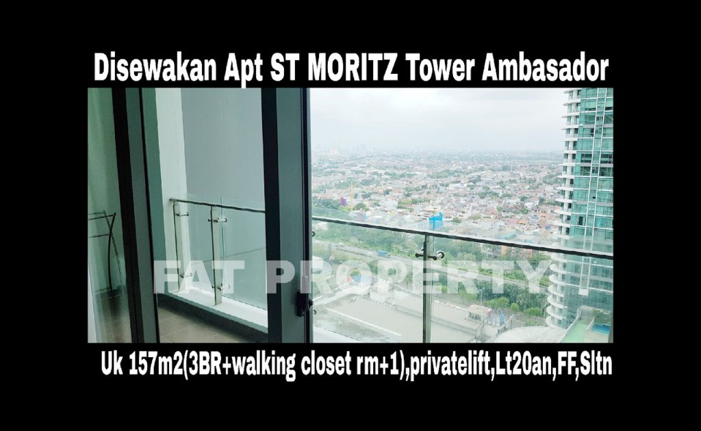 Disewakan Apartment ST MORITZ Tower Ambasador luas 157m2 di lt 20an.