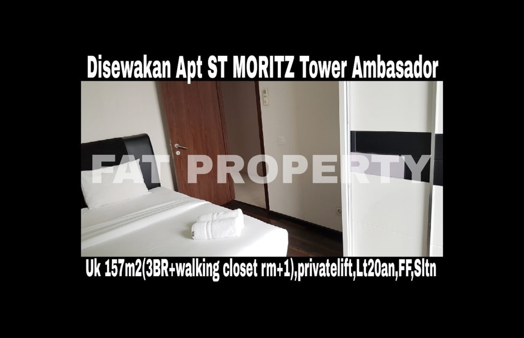 Disewakan Apartment ST MORITZ Tower Ambasador luas 157m2 di lt 20an.