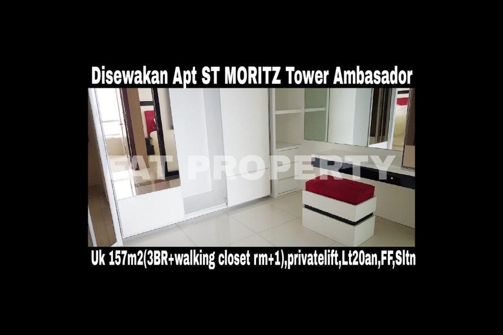 Disewakan Apartment ST MORITZ Tower Ambasador luas 157m2 di lt 20an.