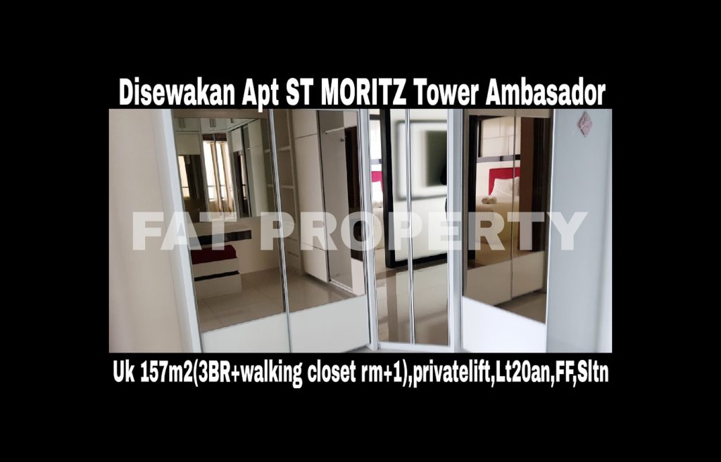 Disewakan Apartment ST MORITZ Tower Ambasador luas 157m2 di lt 20an.