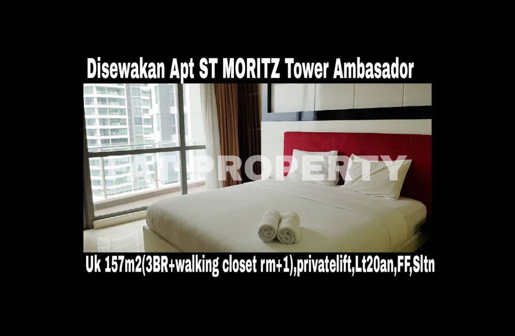Disewakan Apartment ST MORITZ Tower Ambasador luas 157m2 di lt 20an.