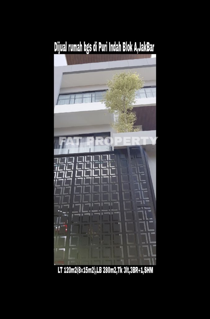 Dijual cepat rumah bagus di komplek perumahan elite di Puri Indah blok A,Jakarta Barat.