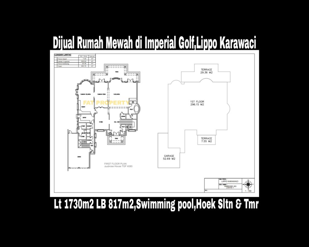 Dijual rumah mewah bagus dgn swimming pool di Taman Golf 283,Imperial Golf,Lippo Karawaci.