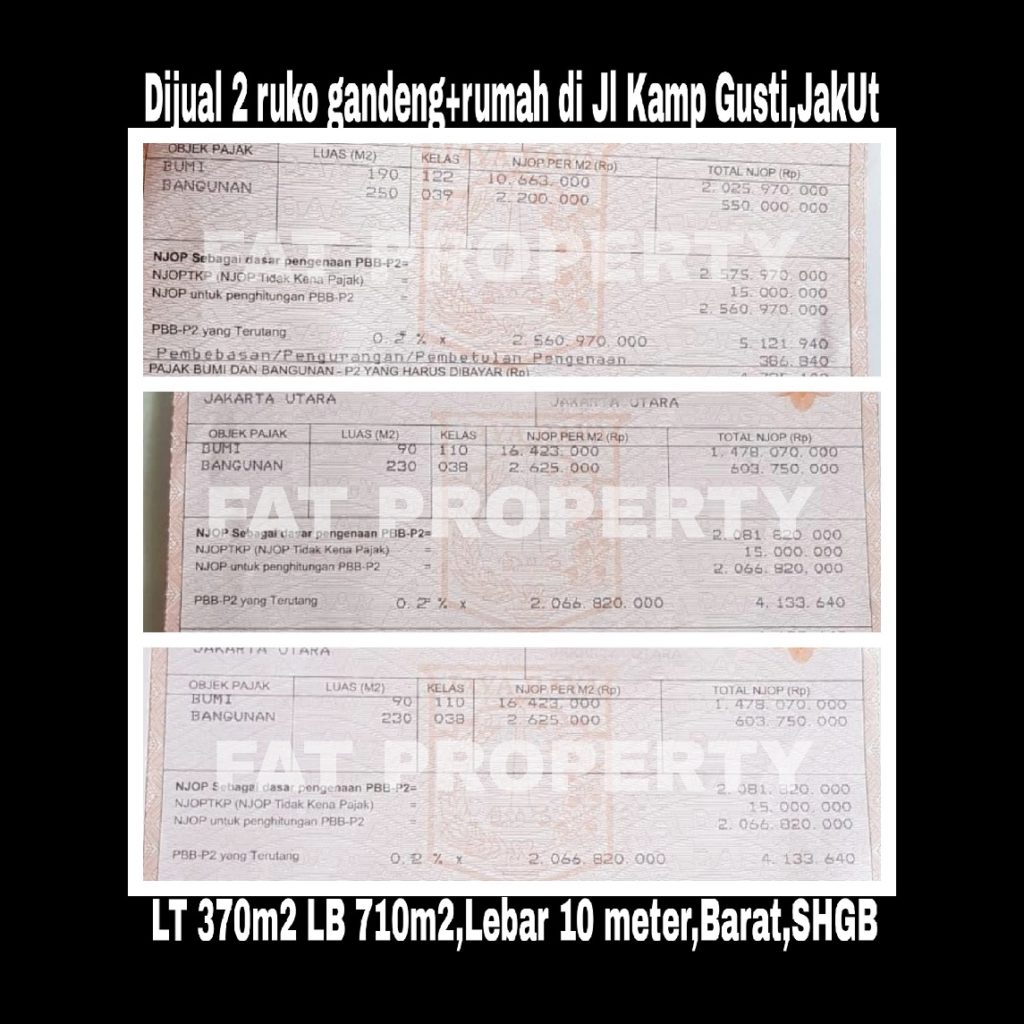 Dijual tempat usaha di Jl.Kampung Gusti,Pejagalan,Penjaringan,Jakarta Utara.