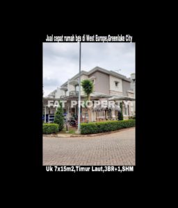 Dijual cepat rumah bagus hadap taman di West Europe, Greenlake City,Karang Tengah,Cipondoh,Perbatasan Jakarta Barat dan Tangerang.