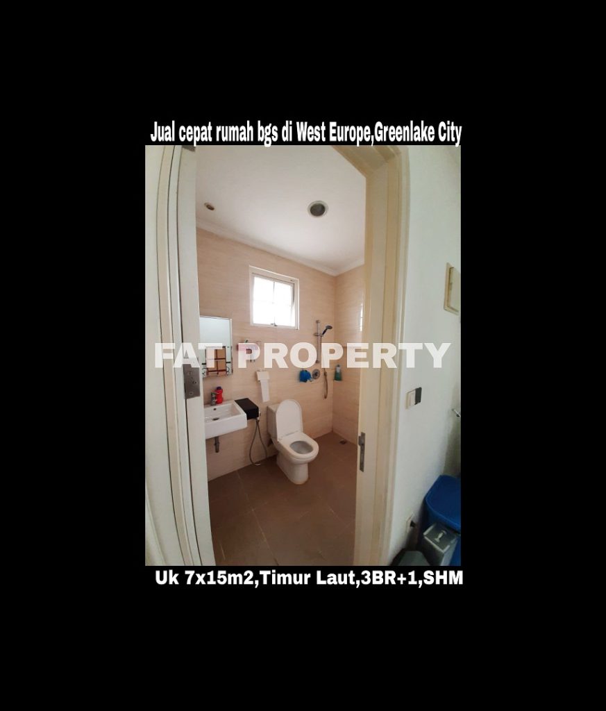 Dijual cepat rumah bagus hadap taman di West Europe, Greenlake City,Karang Tengah,Cipondoh,Perbatasan Jakarta Barat dan Tangerang.