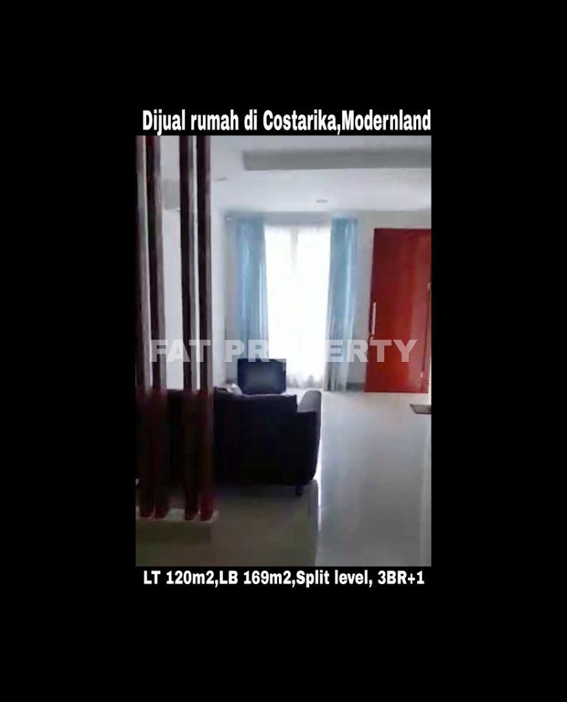 Dijual rumah di Cluster Costarica,Modernland blok CK.
