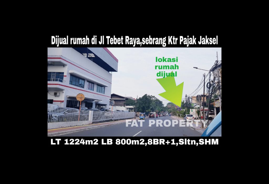 Dijual rumah di atas tanah komersil di jalan raya strategis di Jl Tebet Raya no 1 Jakarta Selatan.