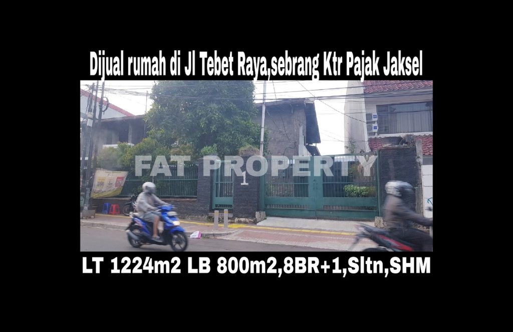 Dijual rumah di atas tanah komersil di jalan raya strategis di Jl Tebet Raya no 1 Jakarta Selatan.