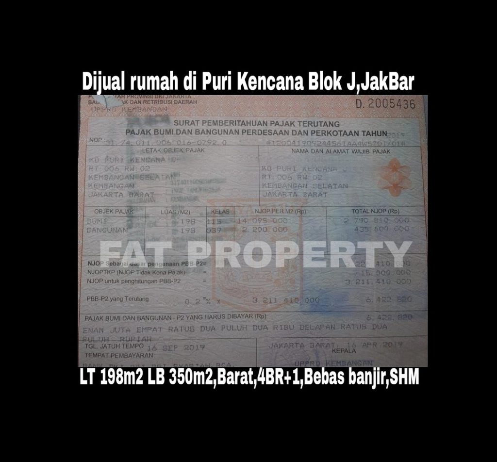 Dijual cepat butuh cash,rumah di Puri Kencana blok J,Belakang Gedung Kawan Lama,Jakarta Barat: