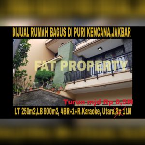 Dijual rumah mewah asri di Puri Kencana blok J,Belakang Gedung Kawan Lama,Jakarta Barat