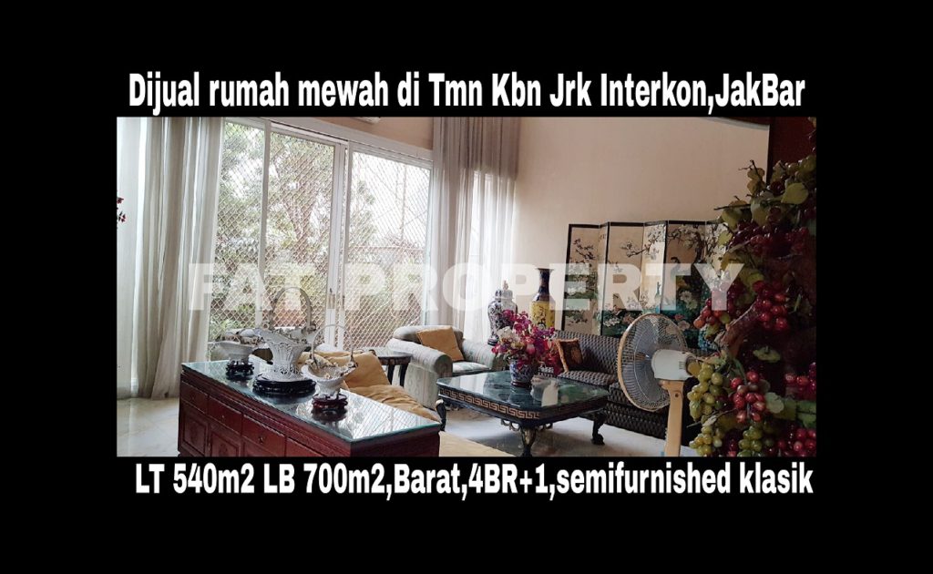 Dijual rumah mewah di perumahan elite orang kaya lama: Taman Kebon Jeruk Interkon,Jakarta Barat.