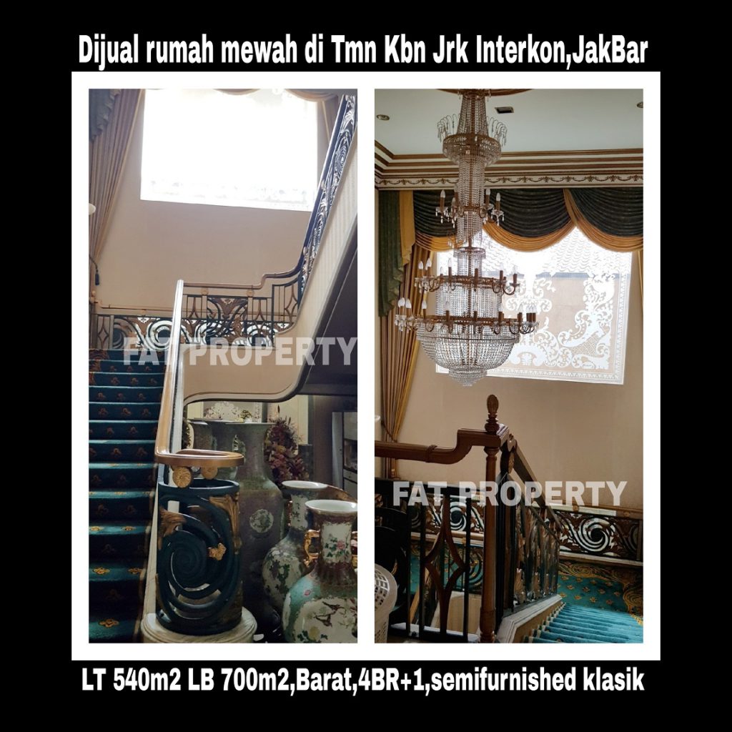 Dijual rumah mewah di perumahan elite orang kaya lama: Taman Kebon Jeruk Interkon,Jakarta Barat.