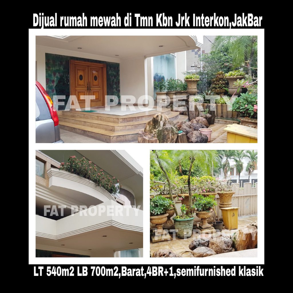 Dijual rumah mewah di perumahan elite orang kaya lama: Taman Kebon Jeruk Interkon,Jakarta Barat.