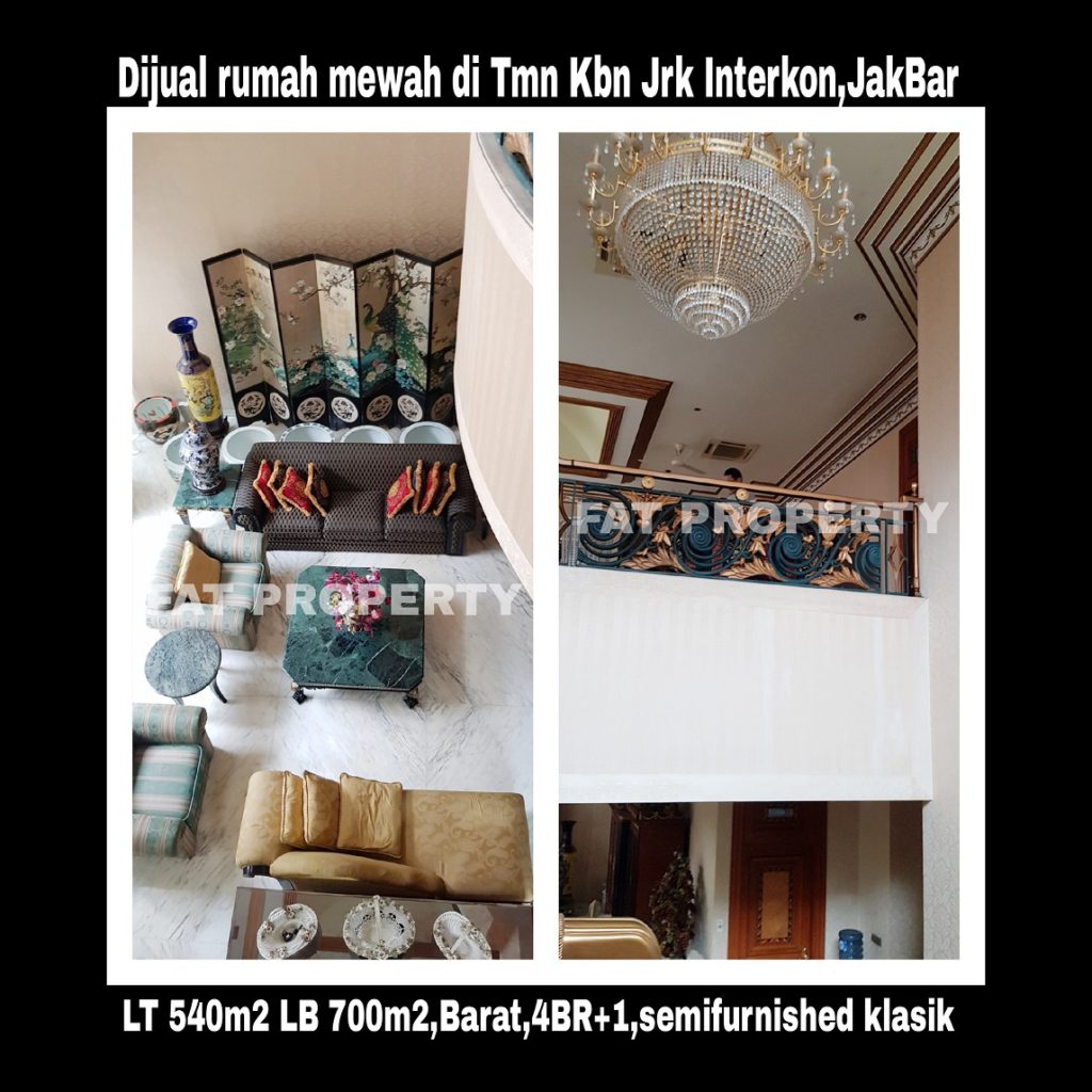 Dijual rumah mewah di perumahan elite orang kaya lama: Taman Kebon Jeruk Interkon,Jakarta Barat.