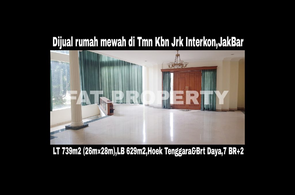 Dijual rumah mewah di perumahan elite orang kaya lama: Taman Kebon Jeruk Interkon Boulevard (samping Blok I),Jakarta Barat