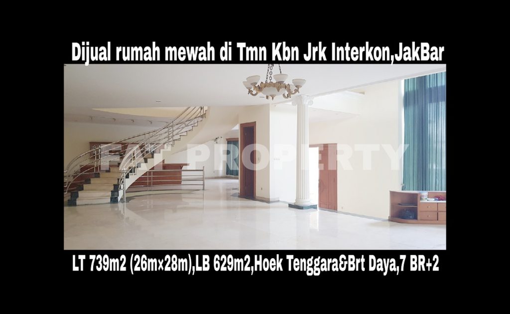 Dijual rumah mewah di perumahan elite orang kaya lama: Taman Kebon Jeruk Interkon Boulevard (samping Blok I),Jakarta Barat