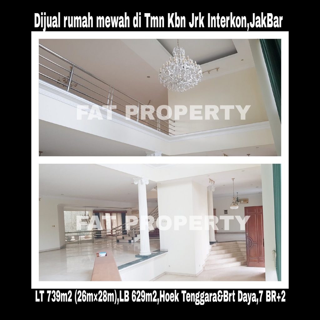Dijual rumah mewah di perumahan elite orang kaya lama: Taman Kebon Jeruk Interkon Boulevard (samping Blok I),Jakarta Barat