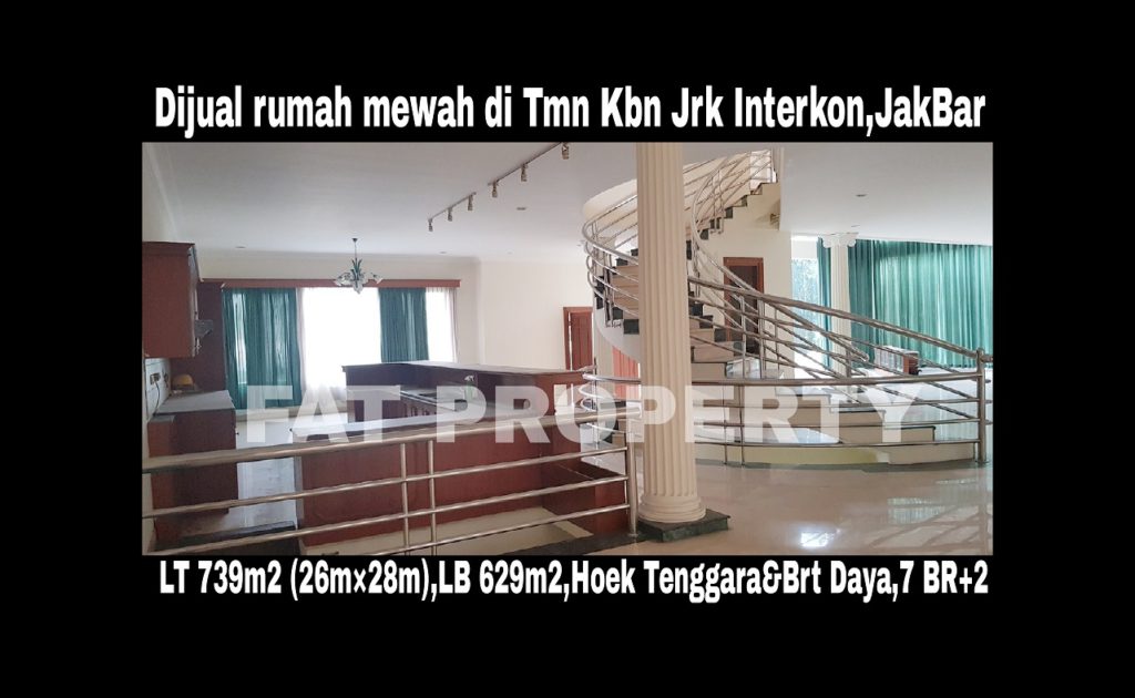 Dijual rumah mewah di perumahan elite orang kaya lama: Taman Kebon Jeruk Interkon Boulevard (samping Blok I),Jakarta Barat
