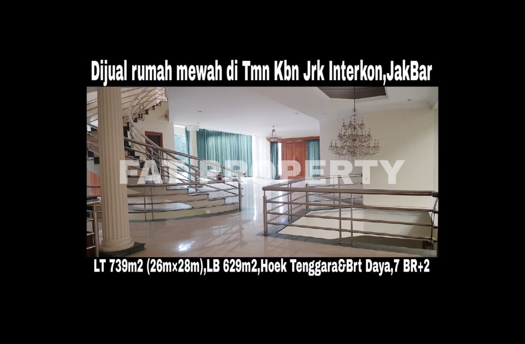 Dijual rumah mewah di perumahan elite orang kaya lama: Taman Kebon Jeruk Interkon Boulevard (samping Blok I),Jakarta Barat