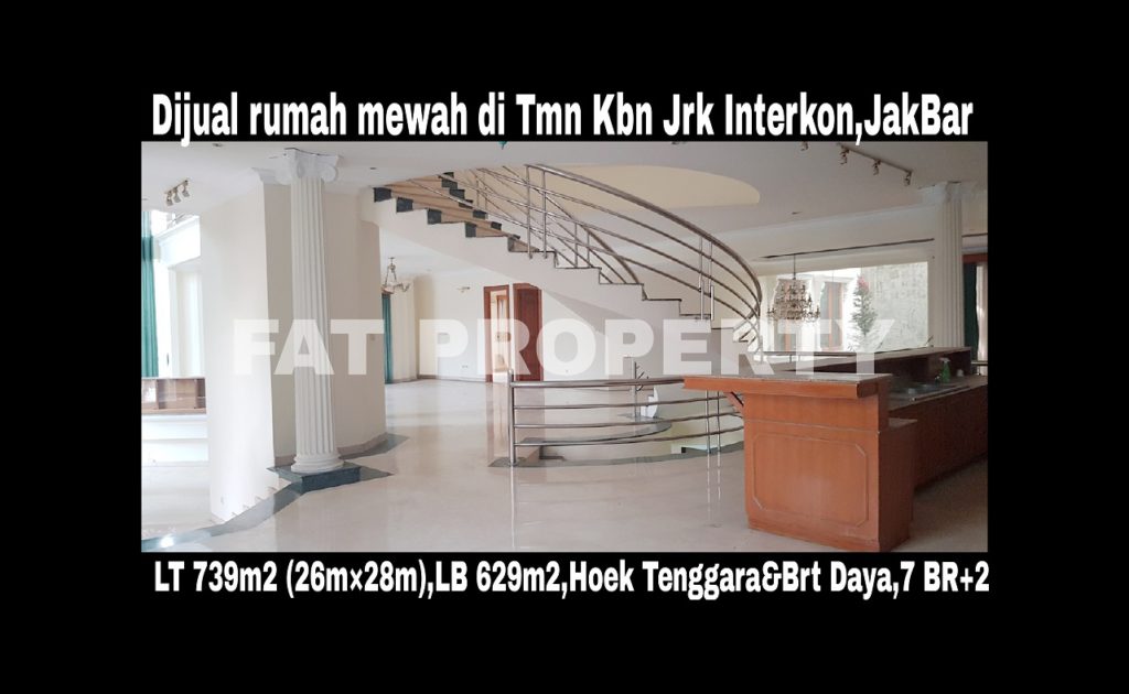 Dijual rumah mewah di perumahan elite orang kaya lama: Taman Kebon Jeruk Interkon Boulevard (samping Blok I),Jakarta Barat