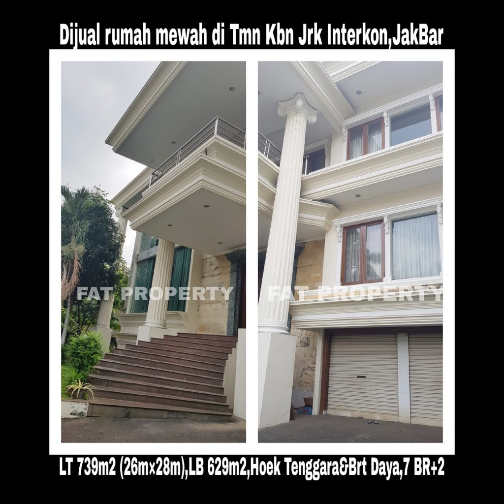 Dijual rumah mewah di perumahan elite orang kaya lama: Taman Kebon Jeruk Interkon Boulevard (samping Blok I),Jakarta Barat