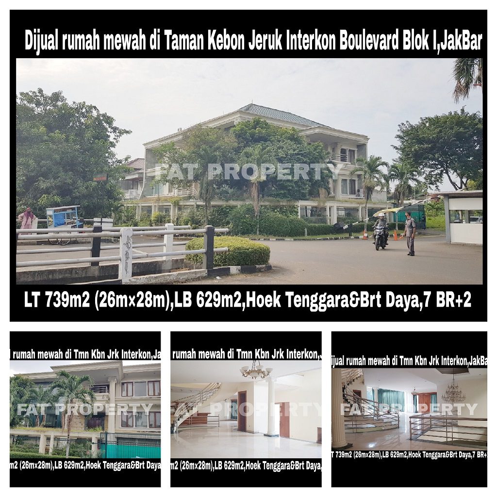 Dijual rumah mewah di perumahan elite orang kaya lama: Taman Kebon Jeruk Interkon Boulevard (samping Blok I),Jakarta Barat