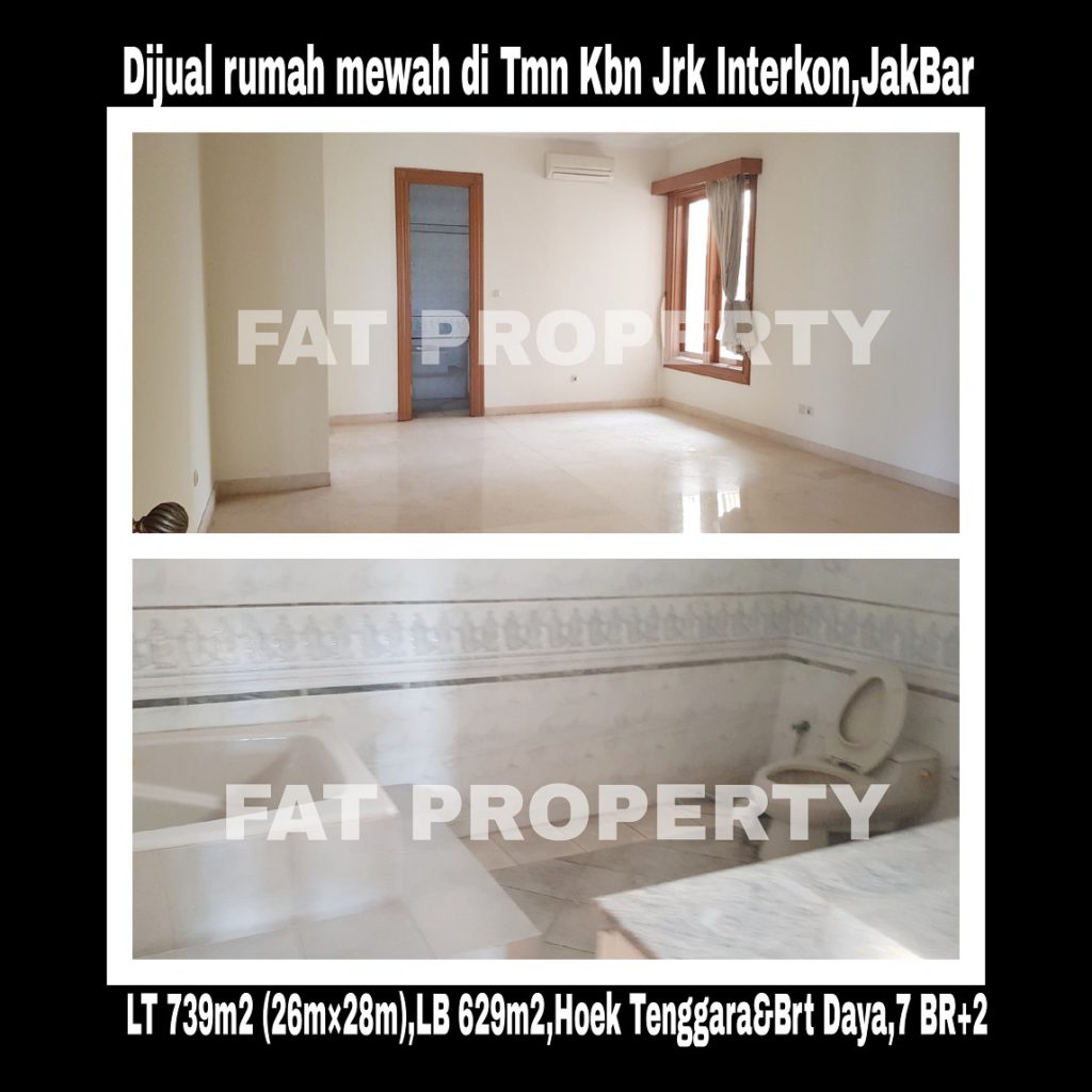 Dijual rumah mewah di perumahan elite orang kaya lama: Taman Kebon Jeruk Interkon Boulevard (samping Blok I),Jakarta Barat