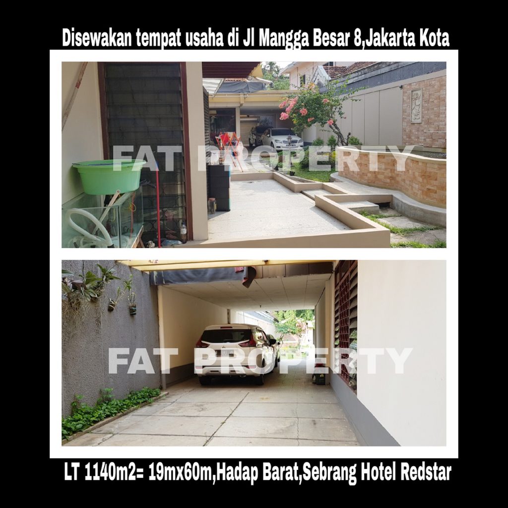 Disewakan tempat usaha di pinggir jalan raya di Jl Mangga Besar 8 persis sebrang Hotel Redstar