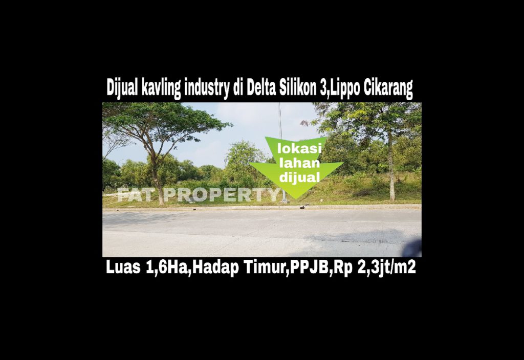 Dijual kavling industry di Delta Silikon 3,Lippo Cikarang.