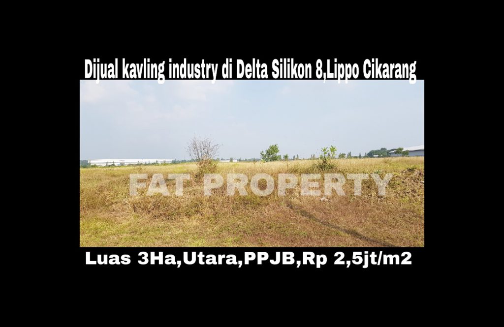 Dijual kavling industry di Delta Silikon 8,Lippo Cikarang.