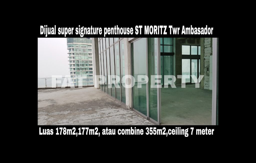 Dijual super signature penthouse di lantai tertinggi Apt ST MORITZ Tower Ambasador: