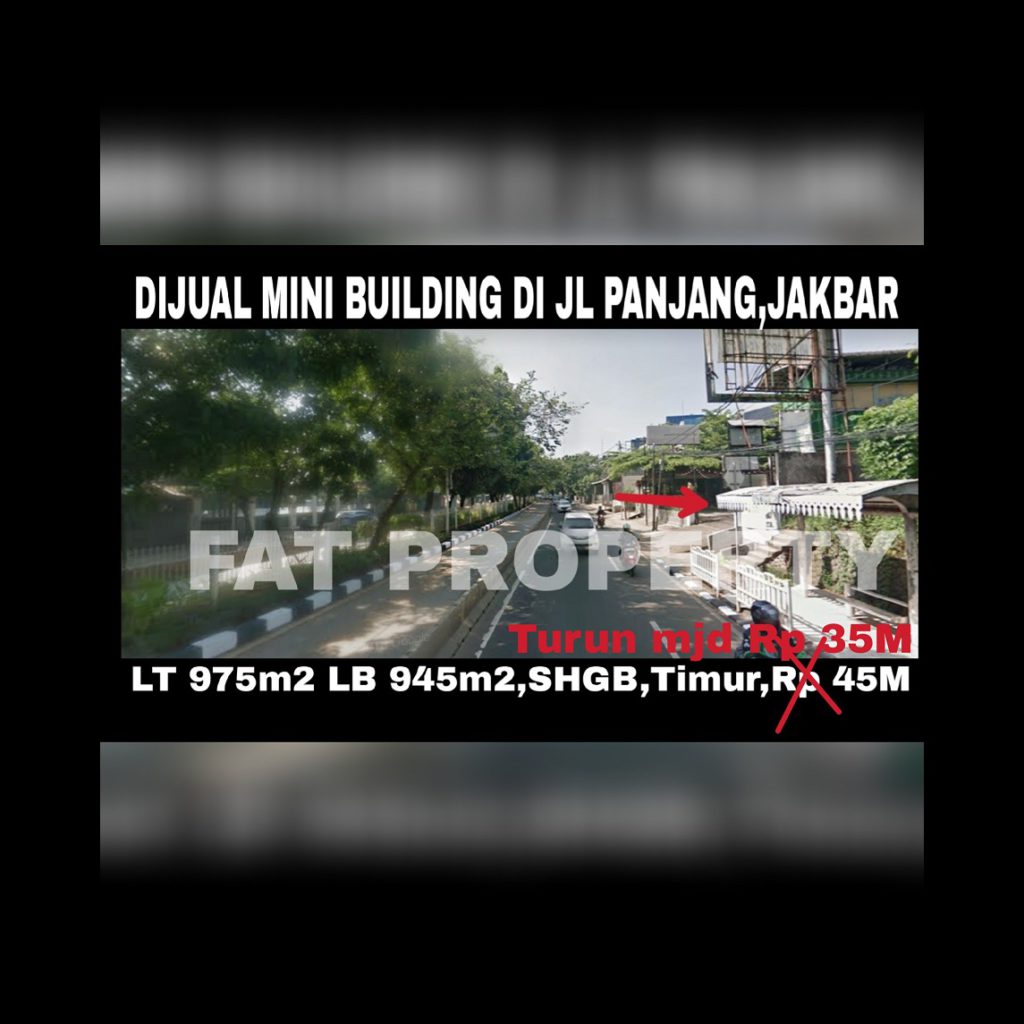 Dijual gedung kantor di atas tanah komersil yang sangat ramai di Jl Panjang,Kedoya Utara,Jakarta Barat.
