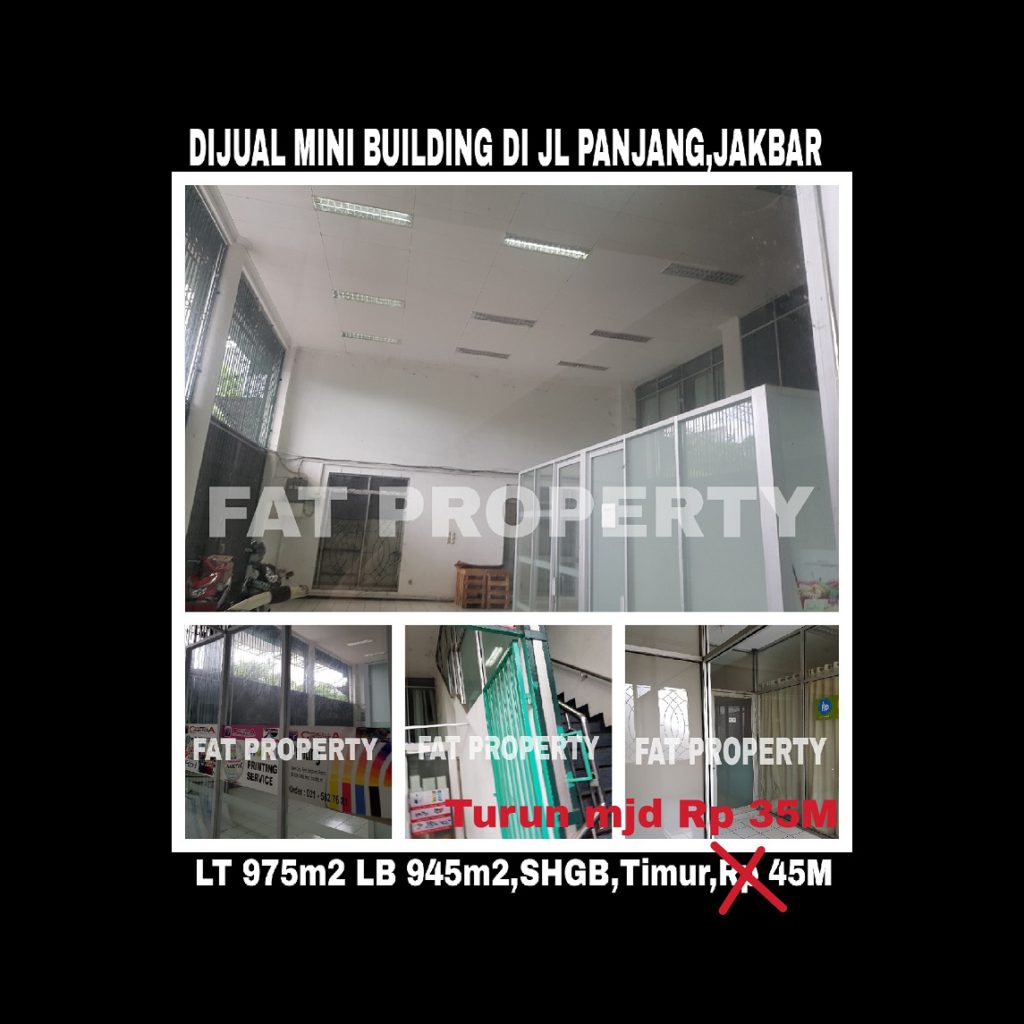 Dijual gedung kantor di atas tanah komersil yang sangat ramai di Jl Panjang,Kedoya Utara,Jakarta Barat.