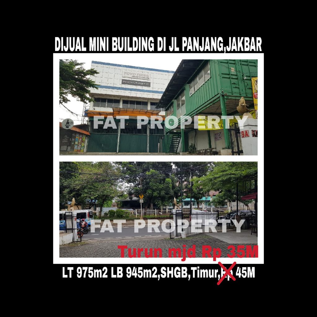 Dijual gedung kantor di atas tanah komersil yang sangat ramai di Jl Panjang,Kedoya Utara,Jakarta Barat.