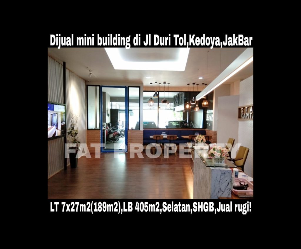 Dijual gedung kantor kecil bagus di Jl Duri Tol,Kedoya,Jakarta Barat.