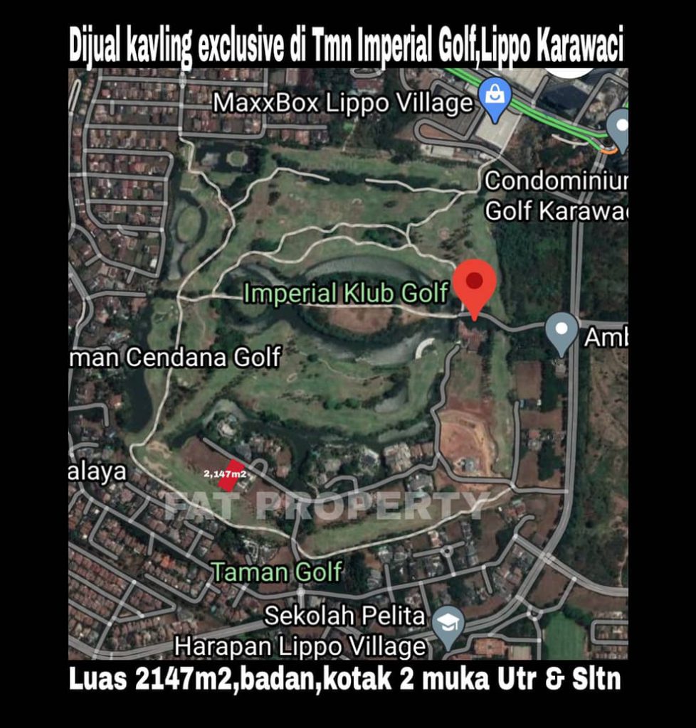Dijual kavling hunian ekslusif di Imperial Golf,Lippo Karawaci.