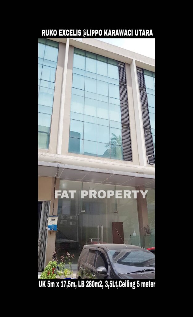 Dijual RUKO EXCELIS di lokasi strategis – pusat bisnis yg sudah ramai (Kantor, Bank, Resto, Salon, Minimarket, dll) di Lippo Karawaci Utara.