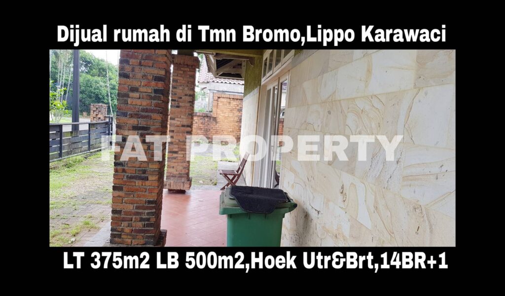Jual cepat super BU:Rumah asri hoek di Lippo Karawaci Central,di Taman Bromo.