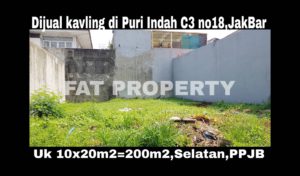 Dijual kavling perumahan di perumahan elite Puri Indah Blok C3 no 18,Jakarta Barat.