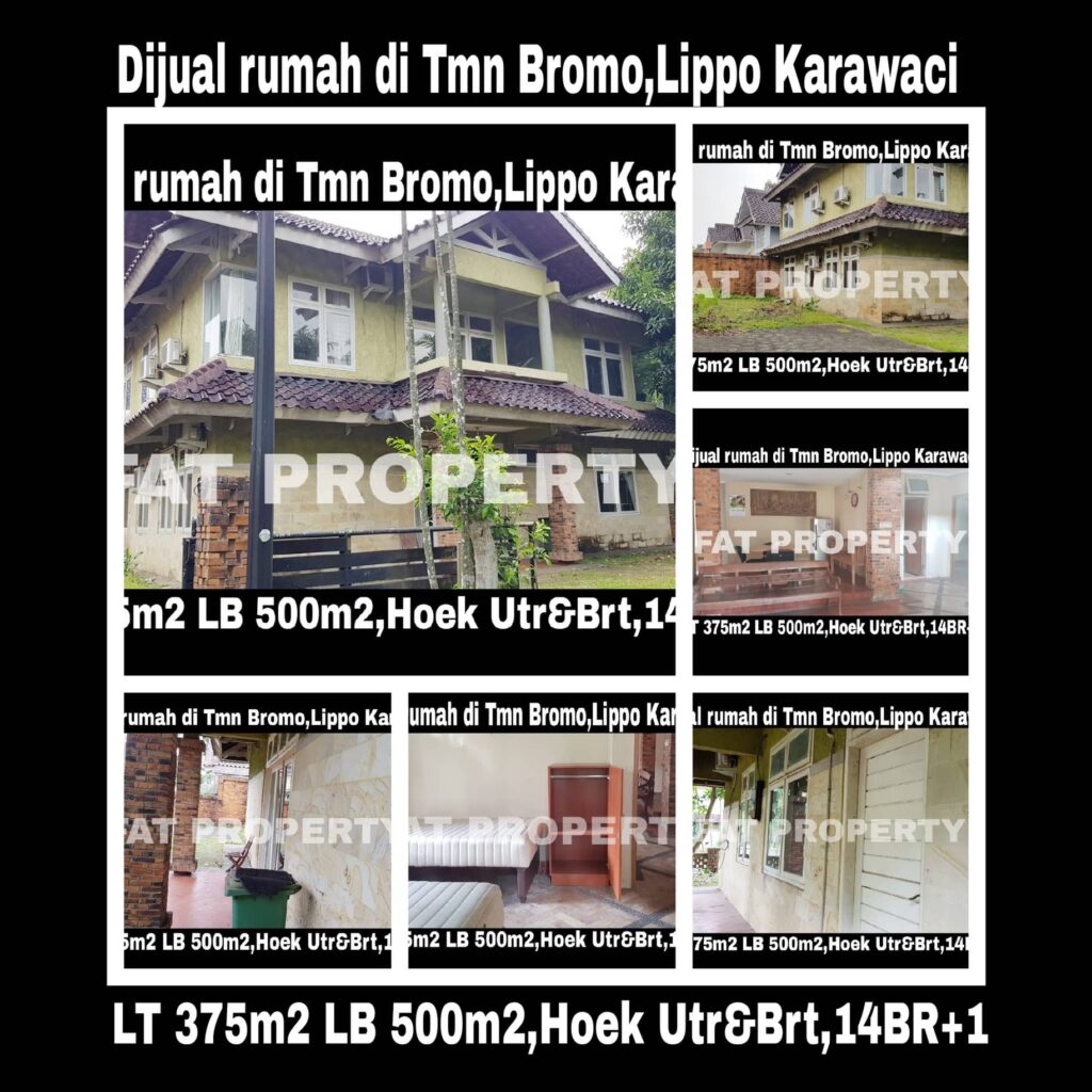 Jual cepat super BU:Rumah asri hoek di Lippo Karawaci Central,di Taman Bromo.
