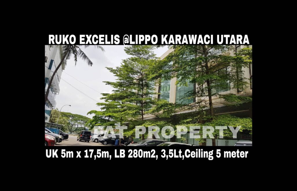 Dijual RUKO EXCELIS di lokasi strategis – pusat bisnis yg sudah ramai (Kantor, Bank, Resto, Salon, Minimarket, dll) di Lippo Karawaci Utara.
