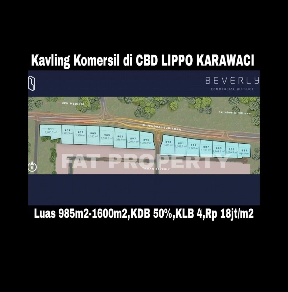 Luar biasa kavling komersil bgs di CBD LIPPO KARAWACI harga murah!