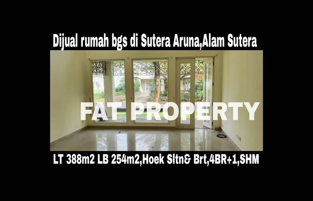 Jual cepat rumah bagus hoek di Sutera Aruna,Alam Sutera,Serpong.