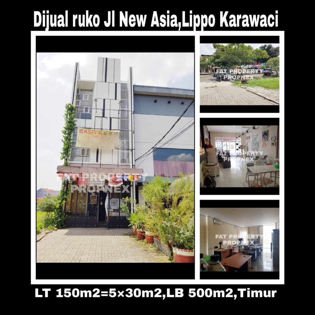 Dijual RUKO 3lt hadap jalan raya di Jl Ruko Star of Asia,Lippo Karawaci.