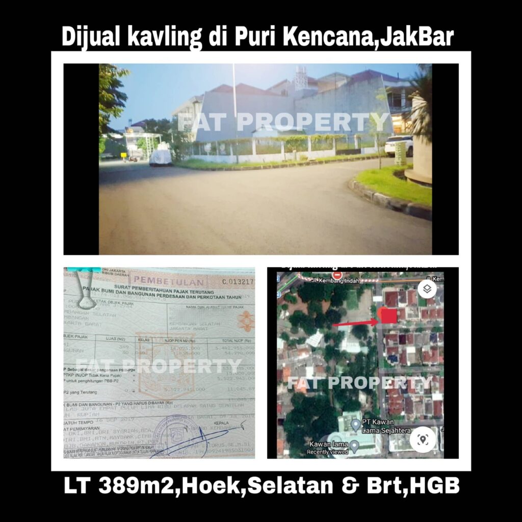 Dijual kavling hunian di Puri Kencana blok J2 no 44,Belakang Gedung Kawan Lama,Jakarta Barat