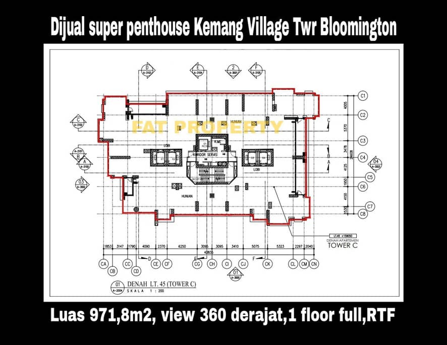 Dijual super signature penthouse di lantai tertinggi  Apartement Kemang Village Tower Bloomington,tower terbaik & terbaru