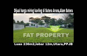Dijual harga miring kavling di Sutera Aruna,Alam Sutera,Serpong.
