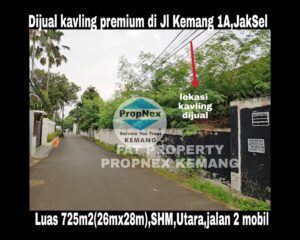 Dijual kavling premier di Jl Kemang 1a no 25,Jakarta Selatan.