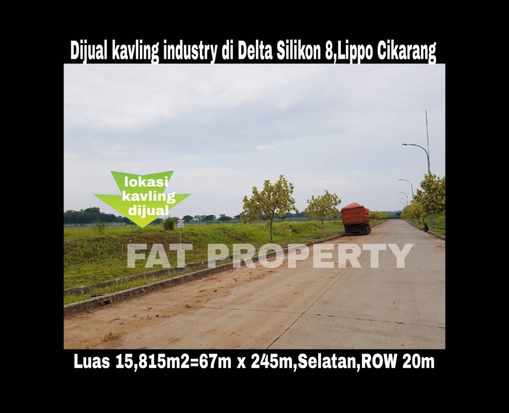 Dijual kavling industry di Delta Silikon 8,Lippo Cikarang.